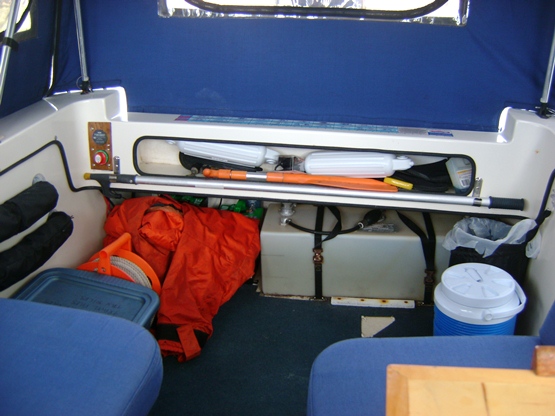Packed up for trip across bay