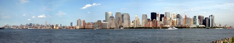 Pan of the NY skyline