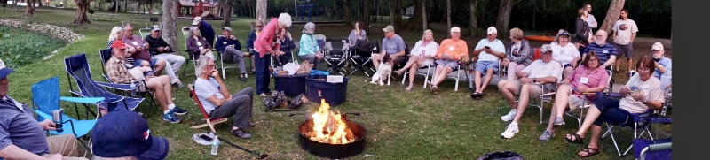 Panorama of the group after the memorial at the fire.