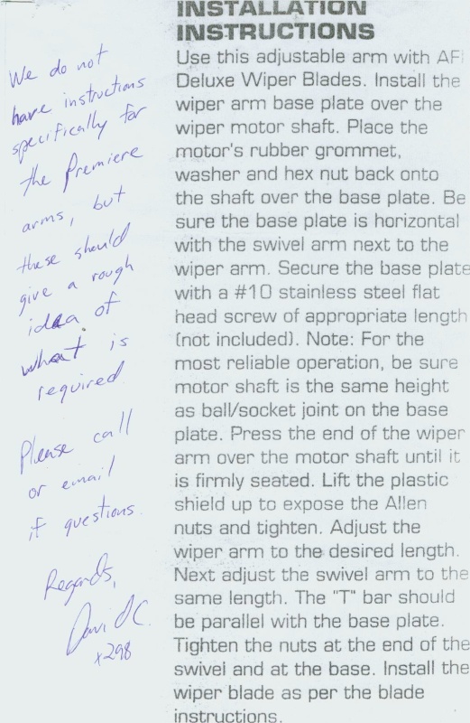 Pantographic Arm Installation Instructions