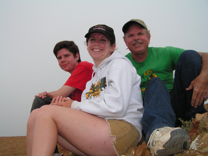 Papa and crew at the top of a mountain near the Isthmus, Catalina.