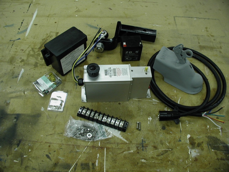 Parts for Electric over Hydraulic brake conversion. Carlisle HydraStar, new coupler and wiring.