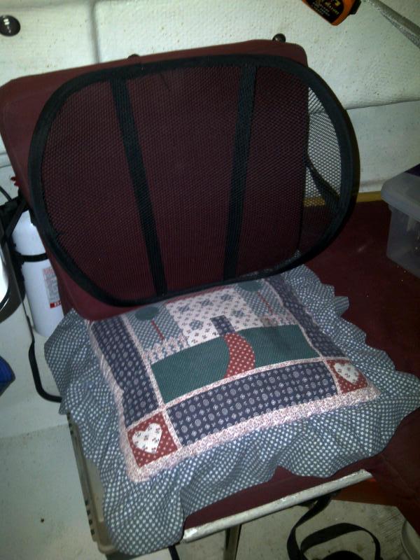 passenger seat using v-berth cushion