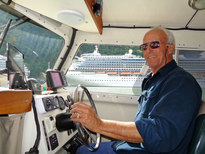 Passing the cruise ships when entering Skagway