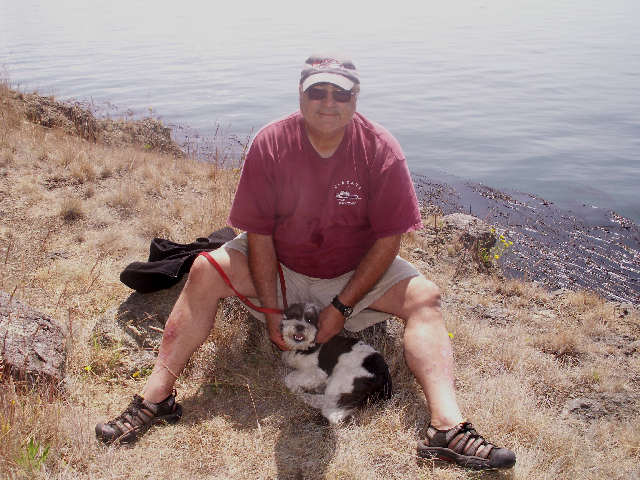 Pat and Baxter at James Island 6-28-09