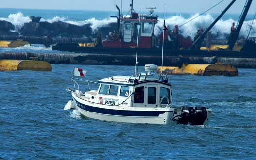 Patrolling a rough harbor entrance