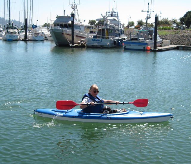 Patty Paddling Baxter Around Squalicum Harbor