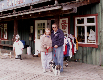 Patty, Pat and Baxter at Snug Cove 6-6-09.Sized