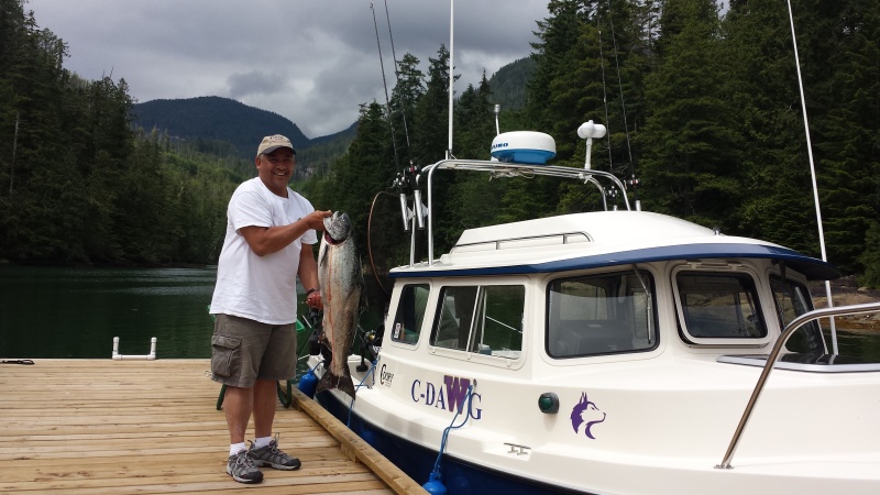 Peter's big fish, the very first fish caught on the trip was the biggest at 23lbs.  Not a very good picture of how big it actually was.