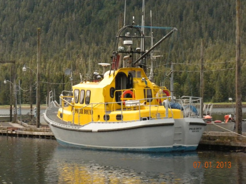 Petersburg - July 2013 - "Polar Bound" provisioning for yet another Northwest Passage voyage. DSCN4234 - For more about this fascinating boat, see:  https://en.wikipedia.org/wiki/David_Scott_Cowper