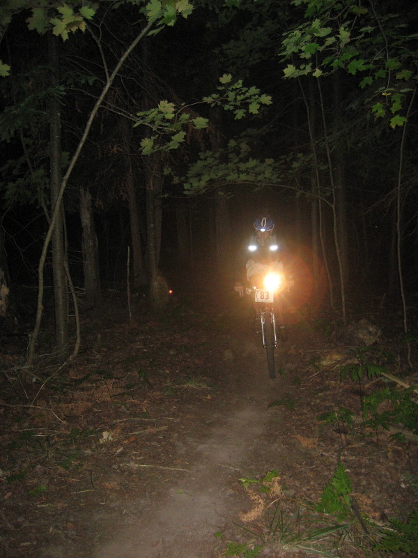Photo taken during 24 endurance mountain bike race. Team of my two sons and their two friends placed first.