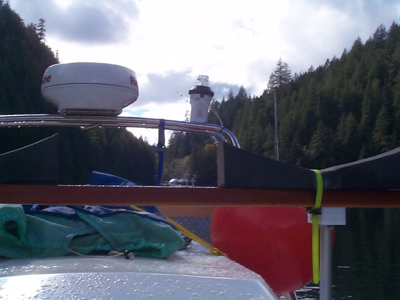 Pic of kayak and dinghy rack on SeaSpray.