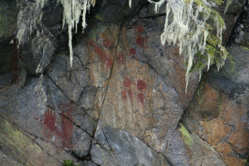 Pictograph. You can see the hand and forearm in the bottom left of this picture.