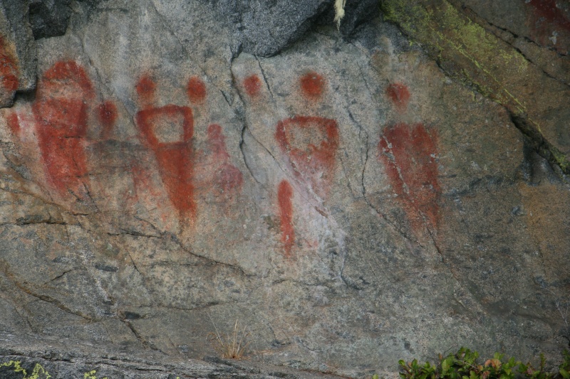 Pictographs, coppers and moons or suns.