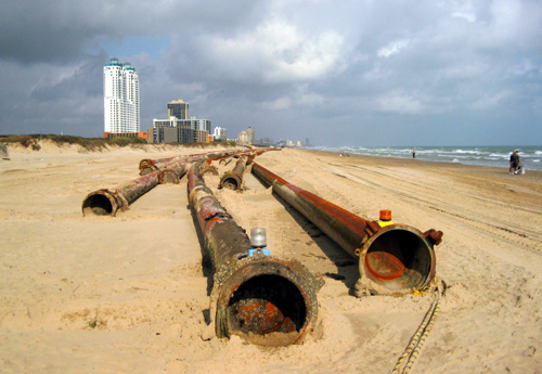 Pipe on the beach