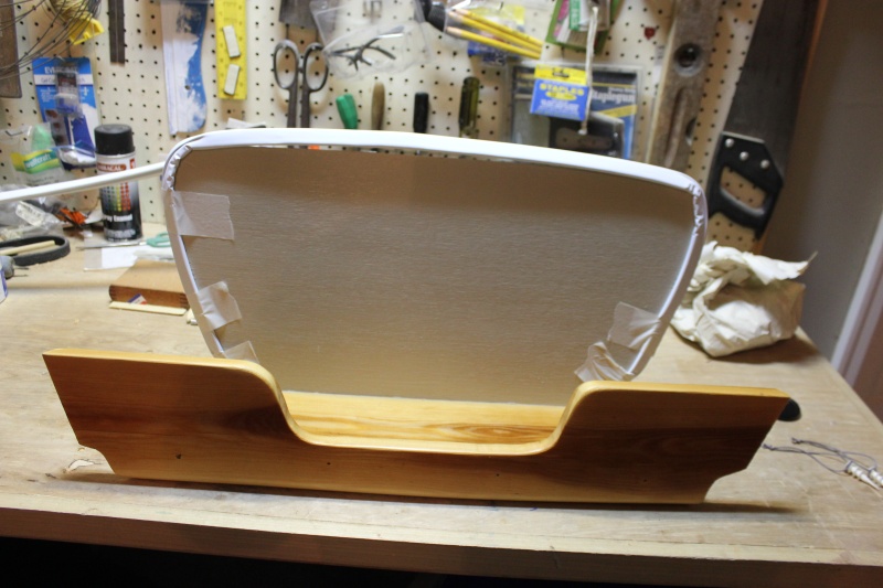 Plastic "molding" temporarily taped so unit could be installed in place.