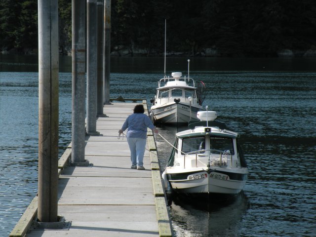 Playin' Hooky and Cachita meet at Amalga Harbor
