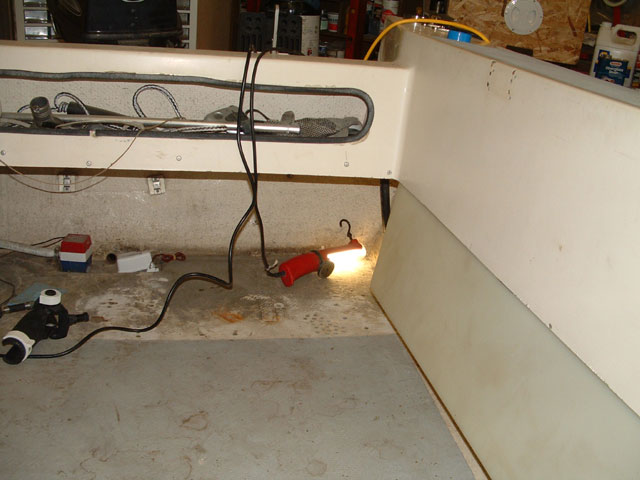 Plenty of access to the bilge pump now.