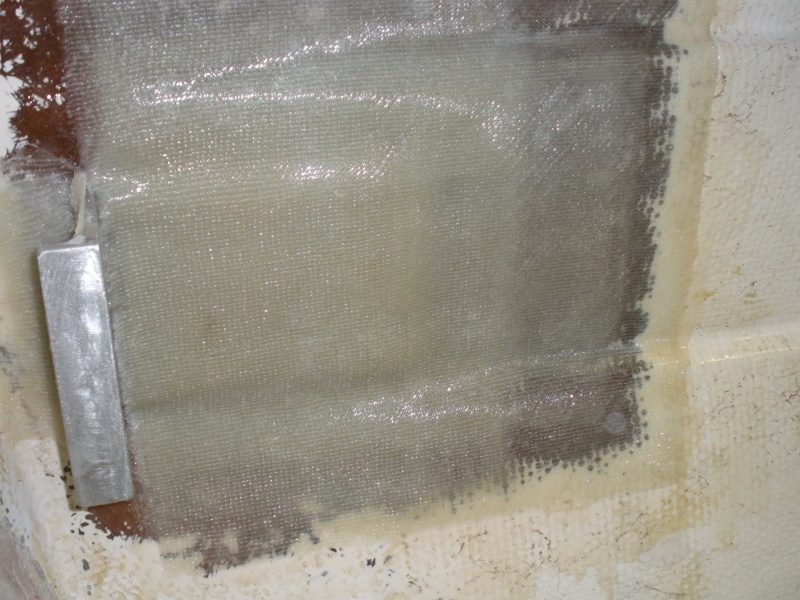 port/aft mounting bracket for the fuel tank glassed in place