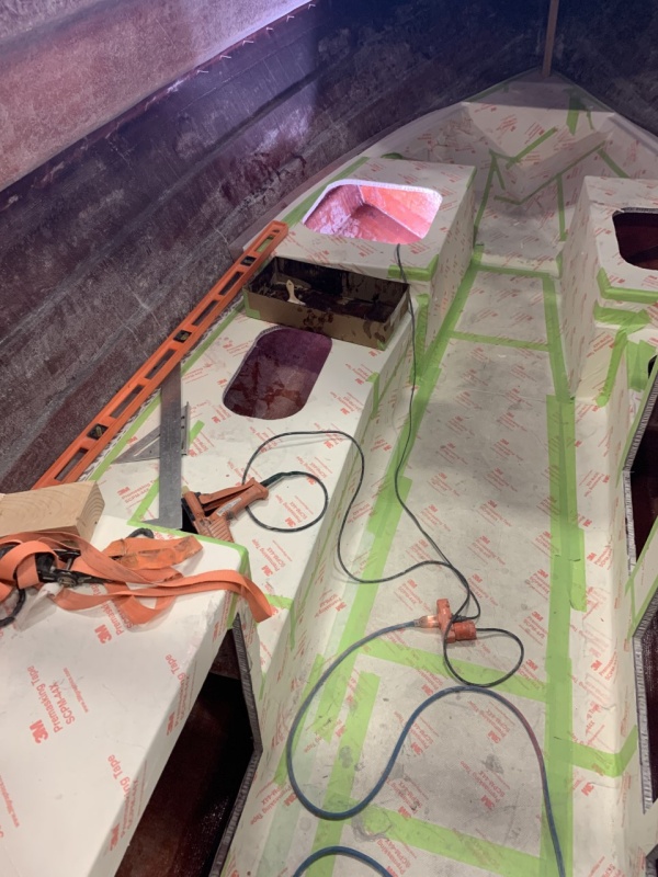 Port bow insert Glassed into place and leveled!