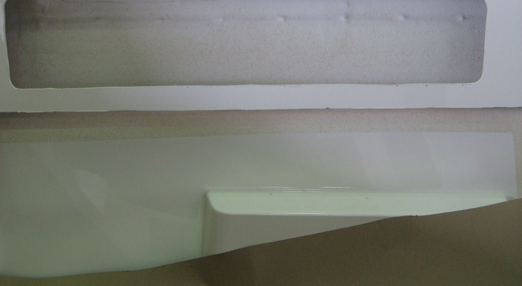 Port cockpit coaming storage box cutout and deck to hull joint