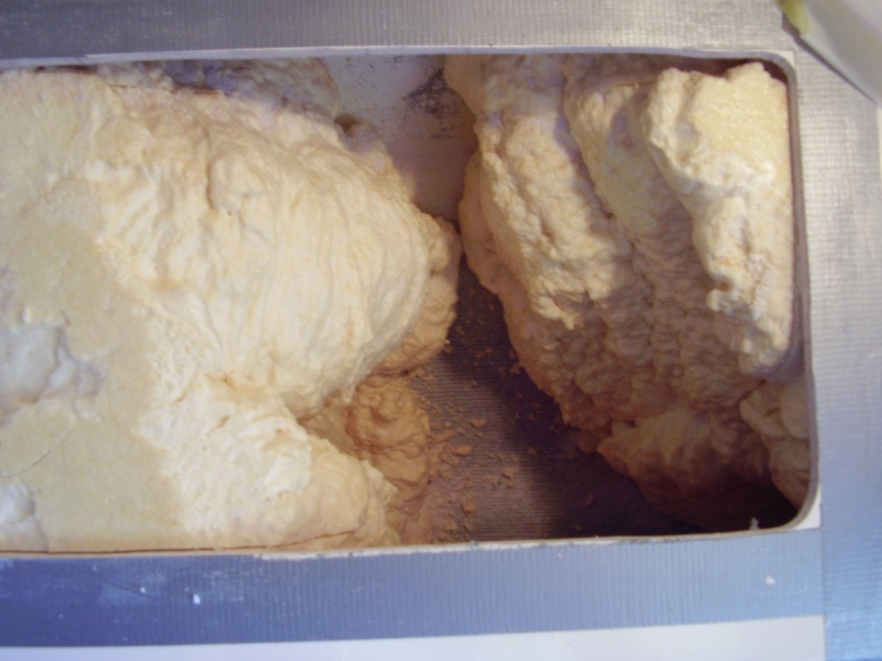 Port side hatch opening showing existing floatation foam