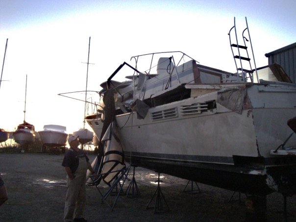 Port side. Note ladder to the upper deck.