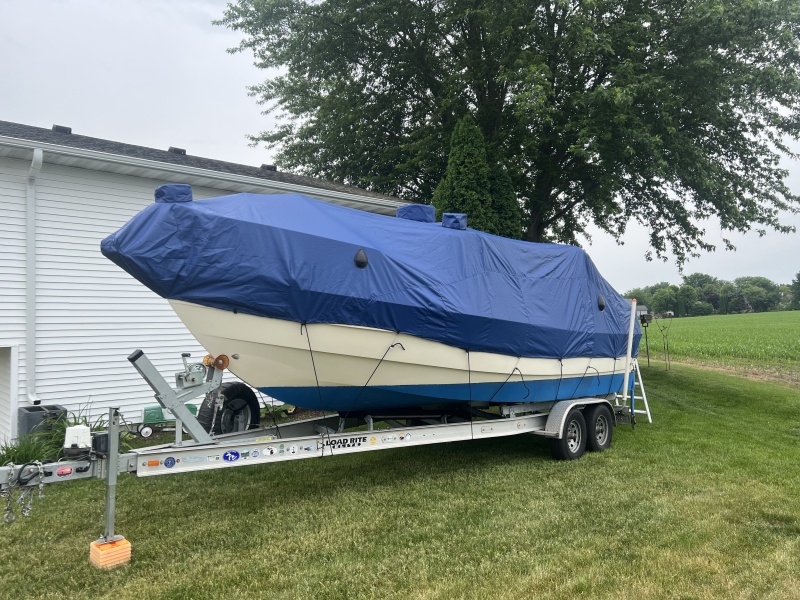 Port side view, new custom cover