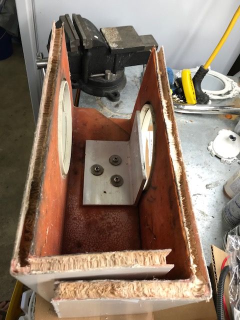 Port was worse than starboard.  I used a router bit on a drill and "chewed" up the bad balsa until I hit nice, dry balsa.  Time for thickened West system epoxy.