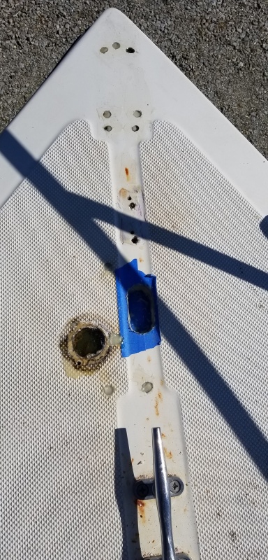 Prep - refilling old holes and overdrilling new