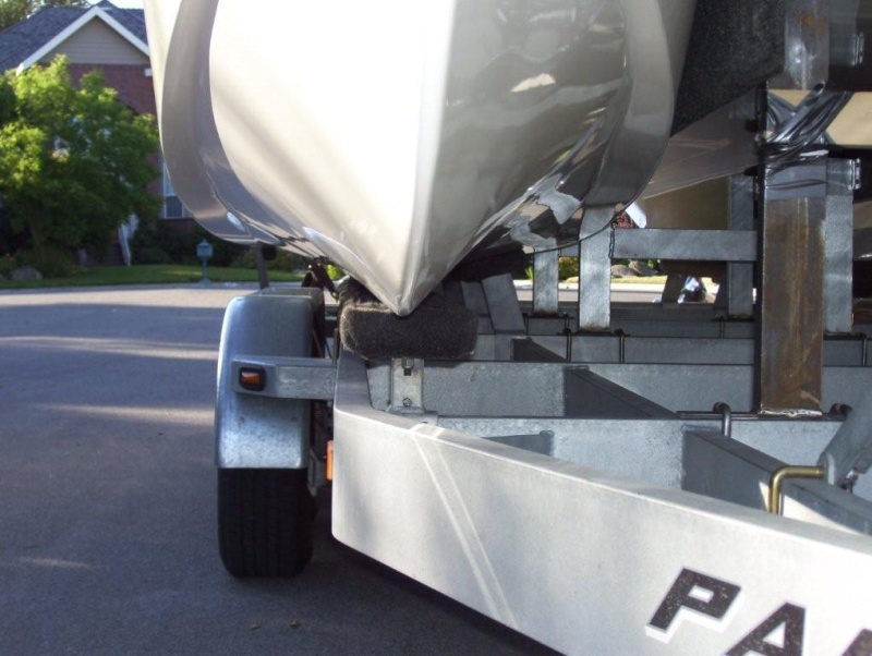 Previous front bunks.  It was too narrow and put too much pressure on the bottom of the sponsons to load the boat.