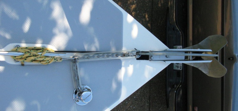 primary anchor setup - 14lb Delta anchor, 25' chain, 300' 1/2" rope