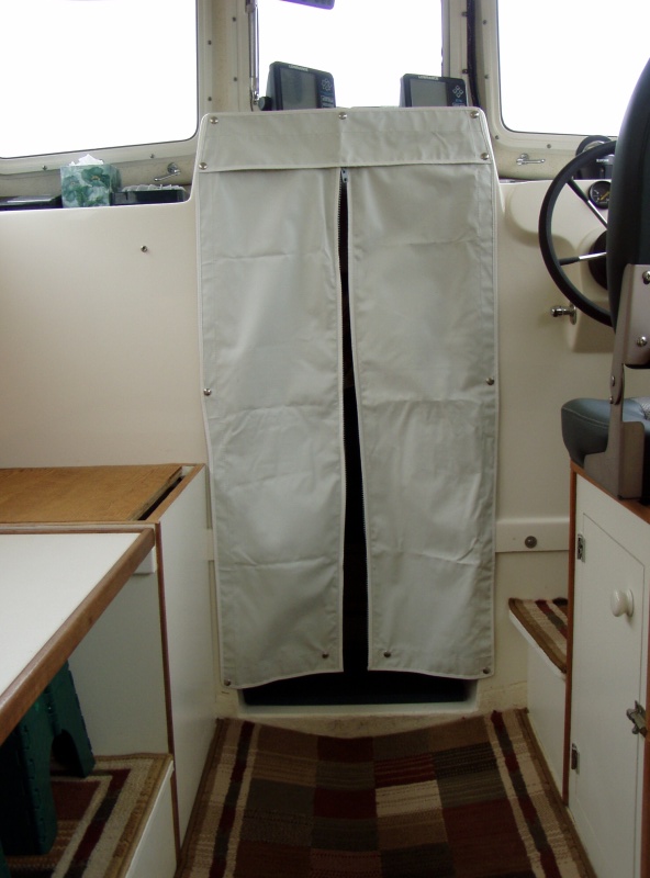Privacy Curtain Closed with Velcro at Top