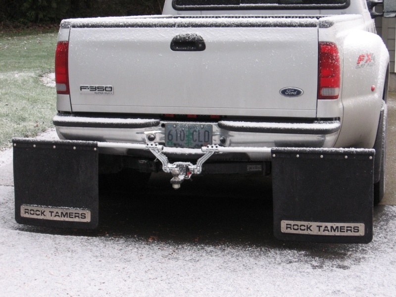 Protection from rocks and debris, these are fully adjustable from dually to ranger size. Each measures two feet wide, I placed them directly behind each wheel.
