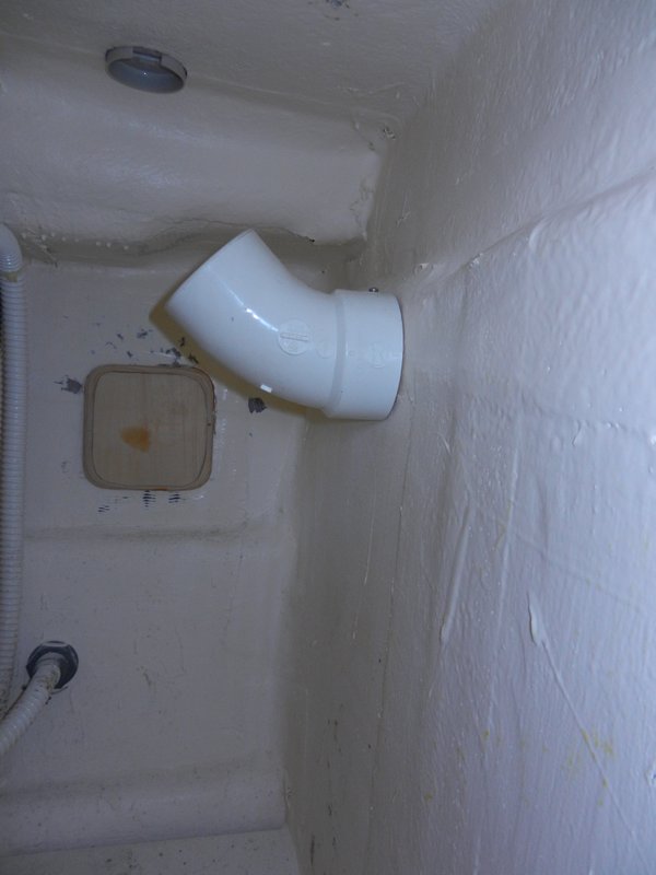 PVC pipe elbow mounted