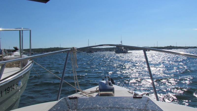 Rafted up with Illusions in the salt pond at Block Island