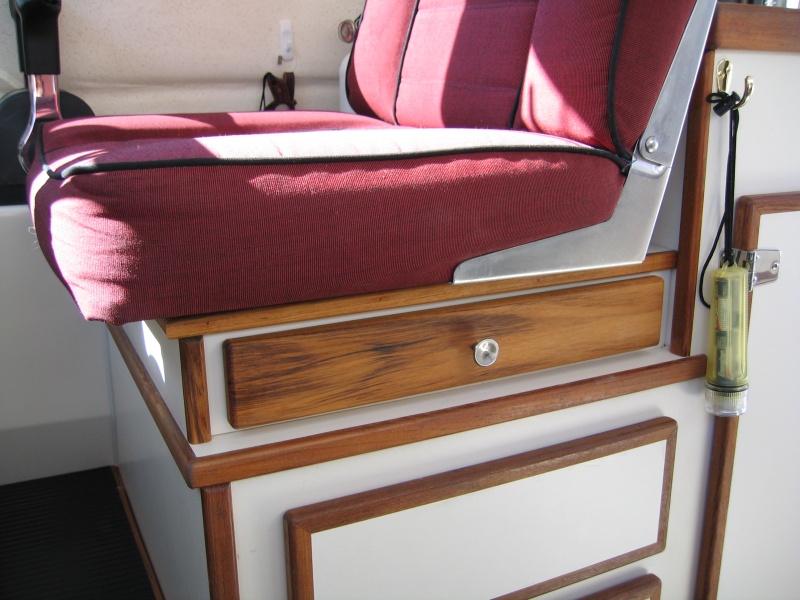 Raised helm seat 4 inches, added drawer