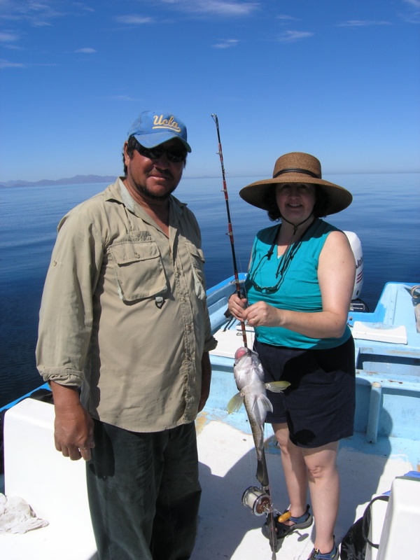 Ramon and Lori with one of her fish.