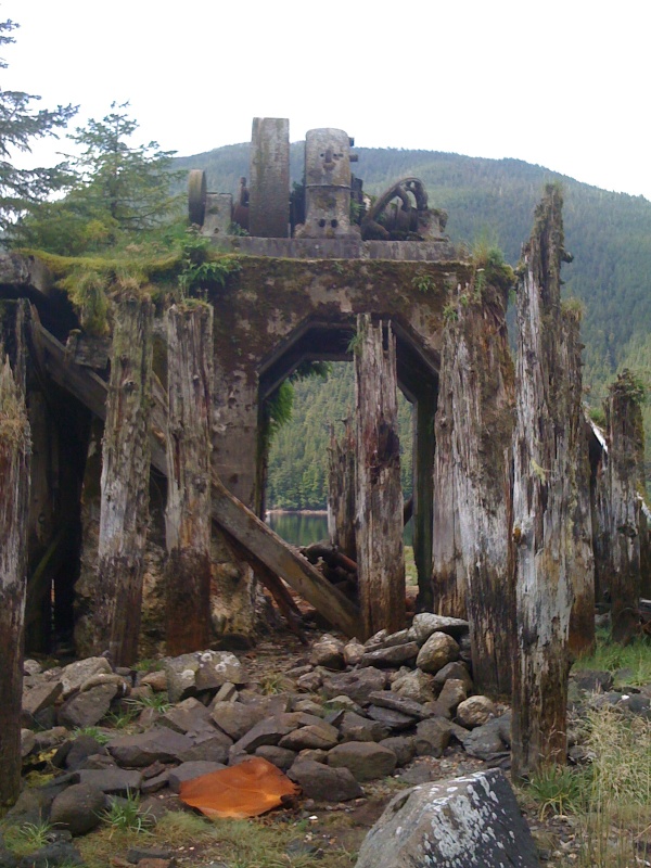 Remains of a power generator at Taku Harbor Cannery