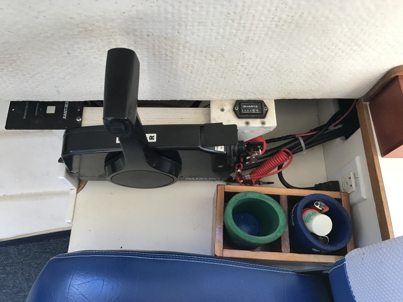 Remote inverter switch, throttle, ignition switch, hour meter and 110 volt socket.