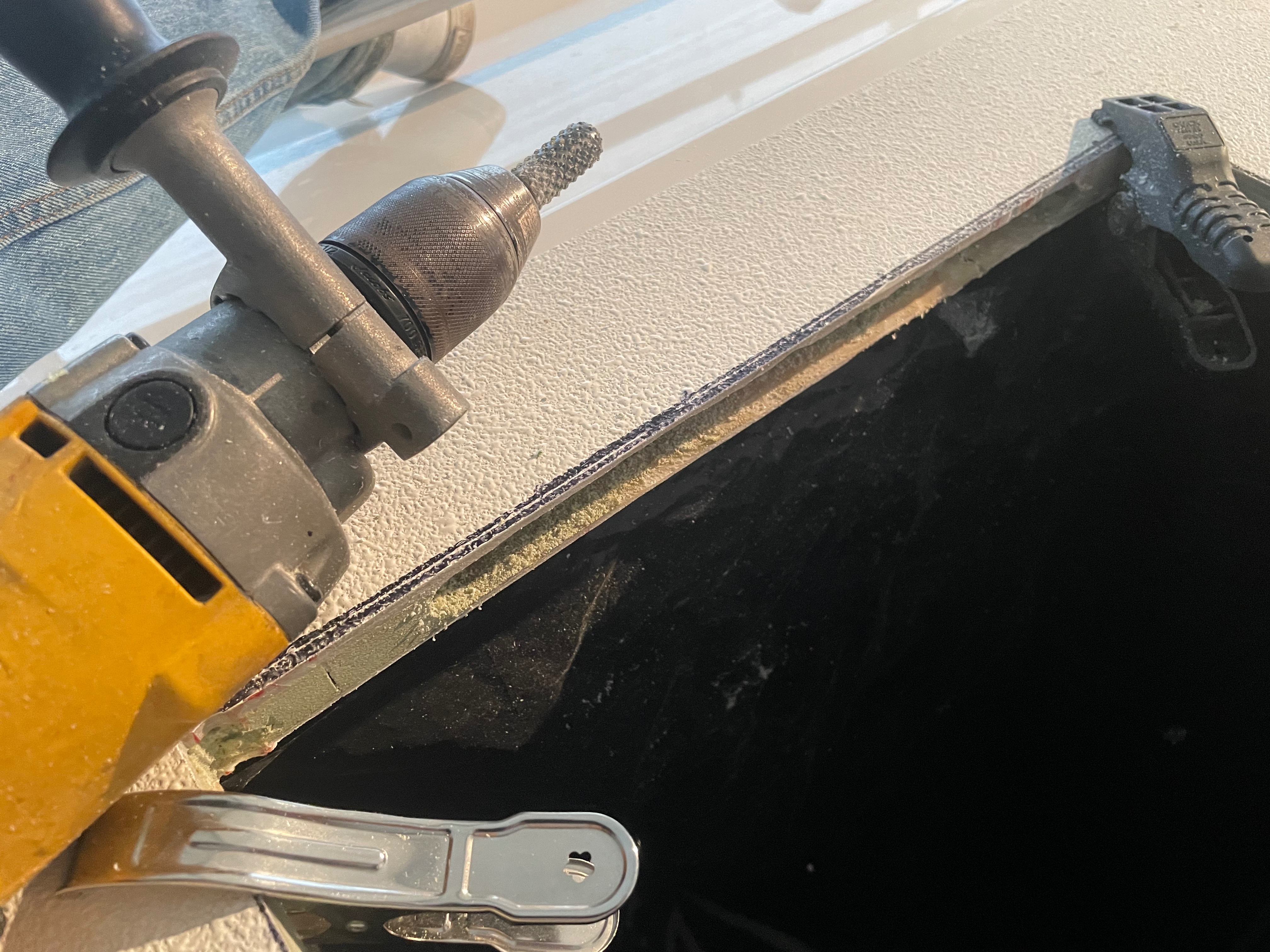 Remove extremely hard foam and replace with extremely hard wood
