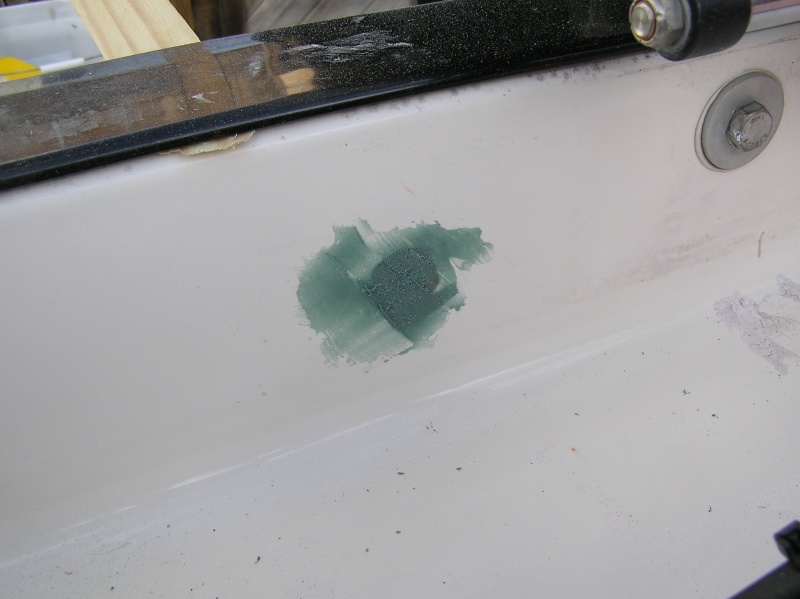 Repair was ground and layer of Duraglass skimmed over the convex.