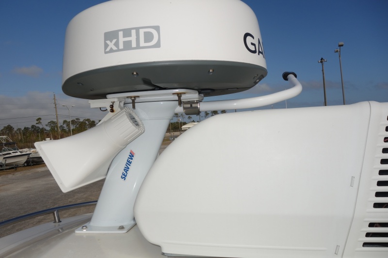 Replacment Seaview radar mount after prior mount broke off while trailering, dangling the radar dome over the side for over 100 miles held on only by 12v and ethernet cables