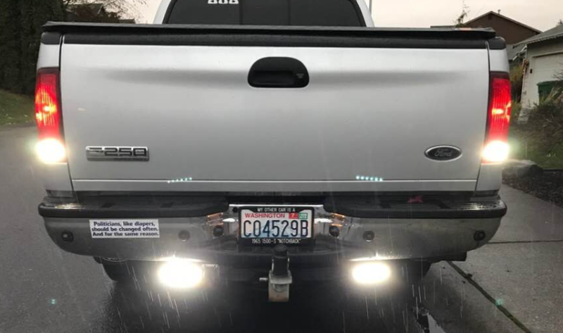 Reverse lights F250 tow vehicle.