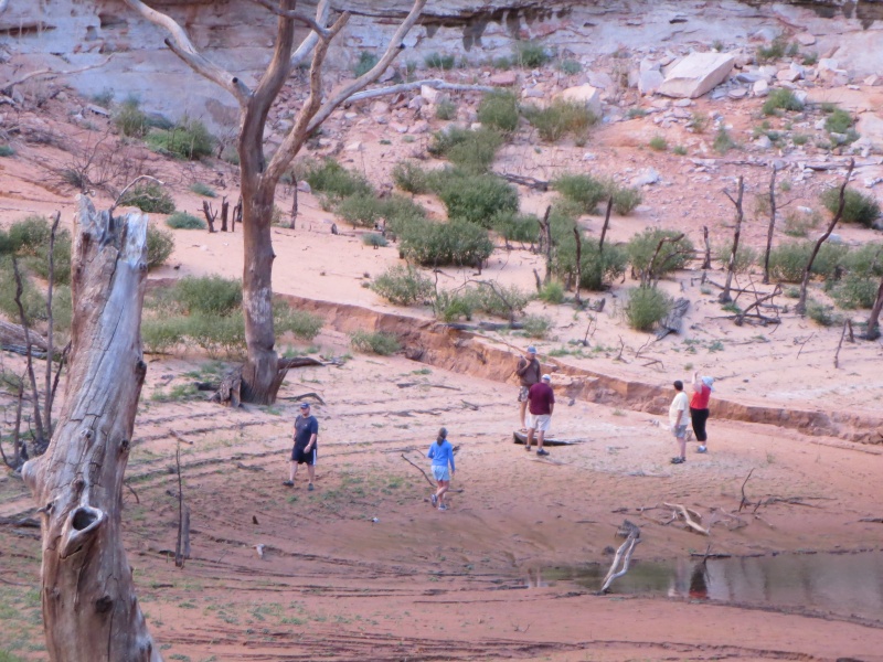 Rob, Donna, Jeff, Chris, Jodi and Terry hiking up to the natural dam at the en of Iceberg Canyon Monday morning 9-23-13