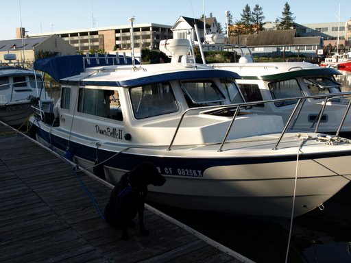 Robin and John's boat and Shelby