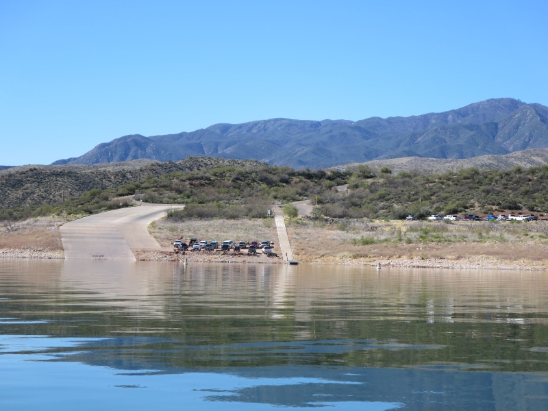 Roosevelt Lake, Cholla Boat Ramp where we launched.