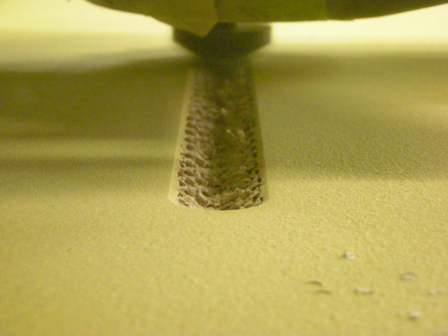 router scoring the composit where i will fold it, making the box out of one piece, instead of many glued together