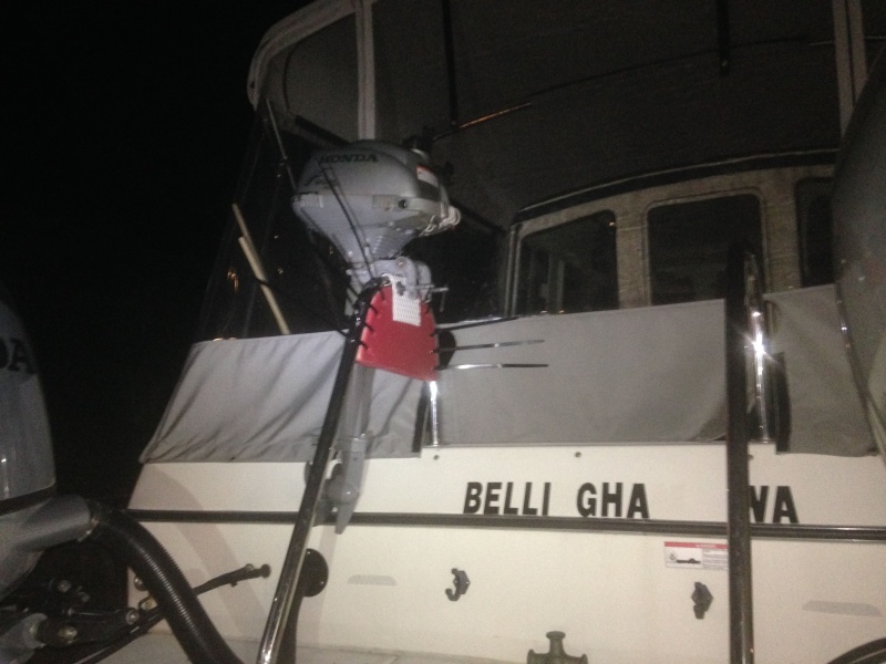 rudimentary motor mount, outboard too small for it!