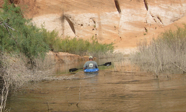 Russ Paddling Back Down from End of Oak Canyon 9-19-09.Sized